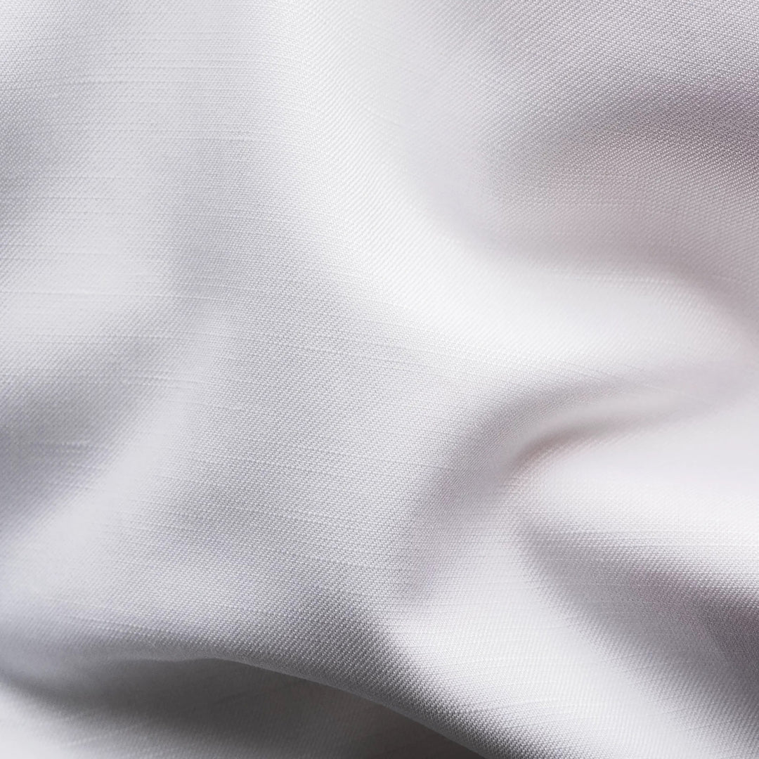 White Solid Elevated Cotton-Linen Slim Fit Shirt - ETON - Boutique Jacques International
