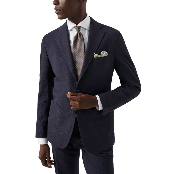 White Solid Elevated Cotton-Linen Slim Fit Shirt - ETON - Boutique Jacques International