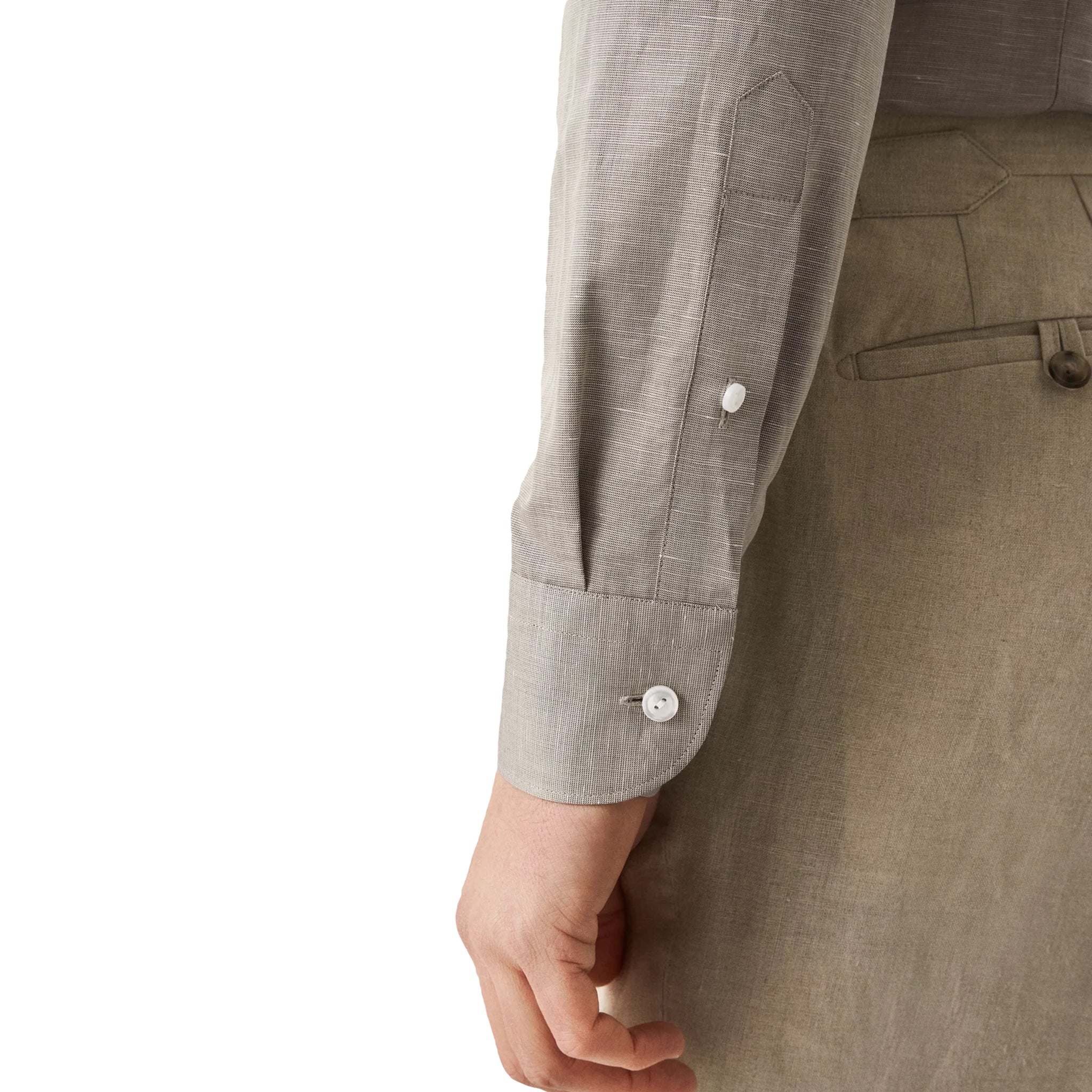 Green Solid Cotton-Linen Slim Fit Shirt - ETON