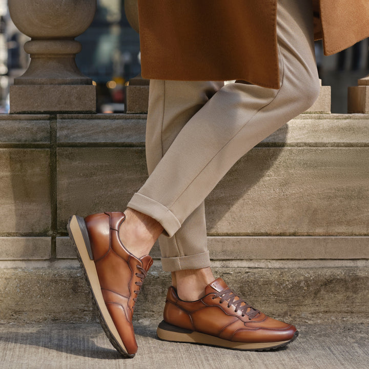 Brown Leather Hybrid Syros Sneaker - Magnanni - Boutique Jacques International
