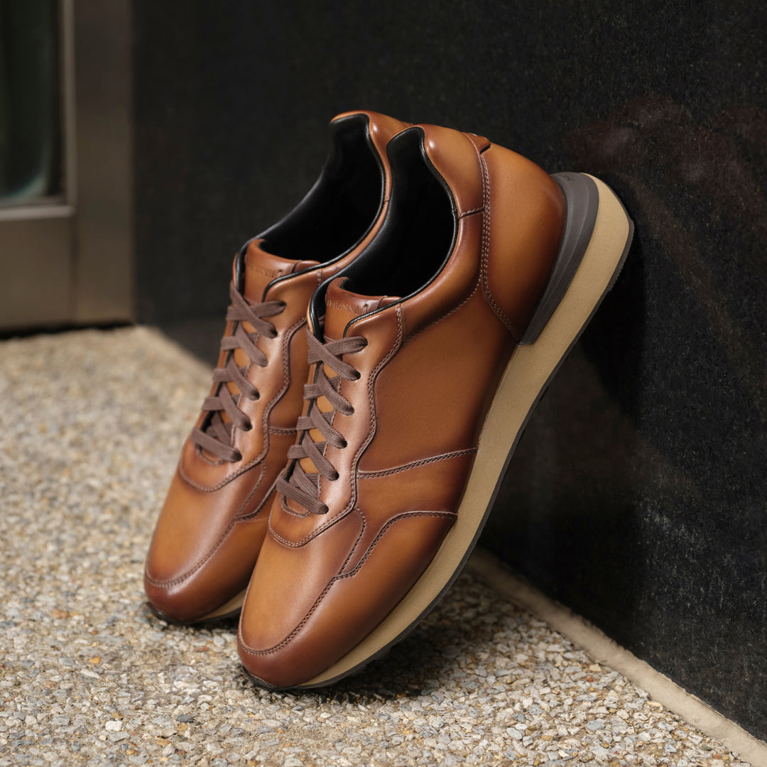 Brown Leather Hybrid Syros Sneaker - Magnanni - Boutique Jacques International