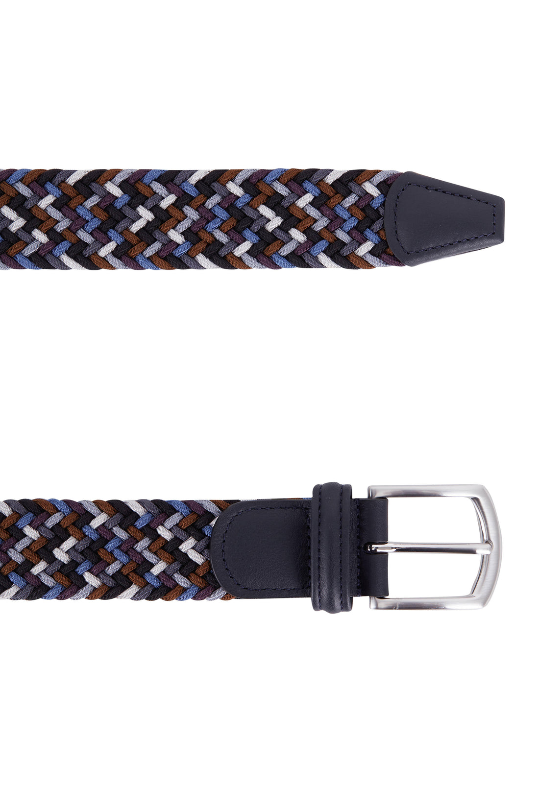 Brown & Blue Mélange Woven Belt - Anderson's