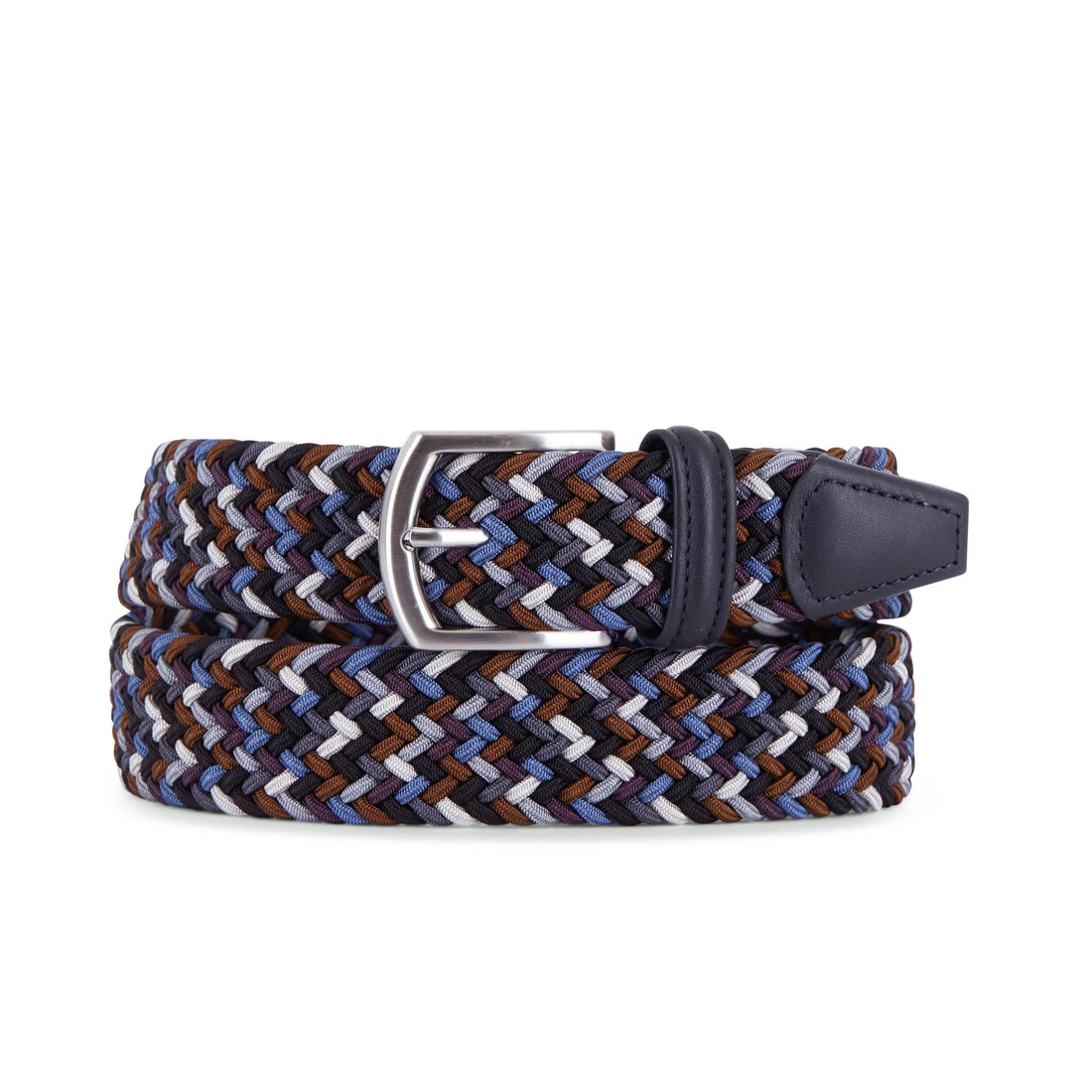 Brown & Blue Mélange Woven Belt - Anderson's
