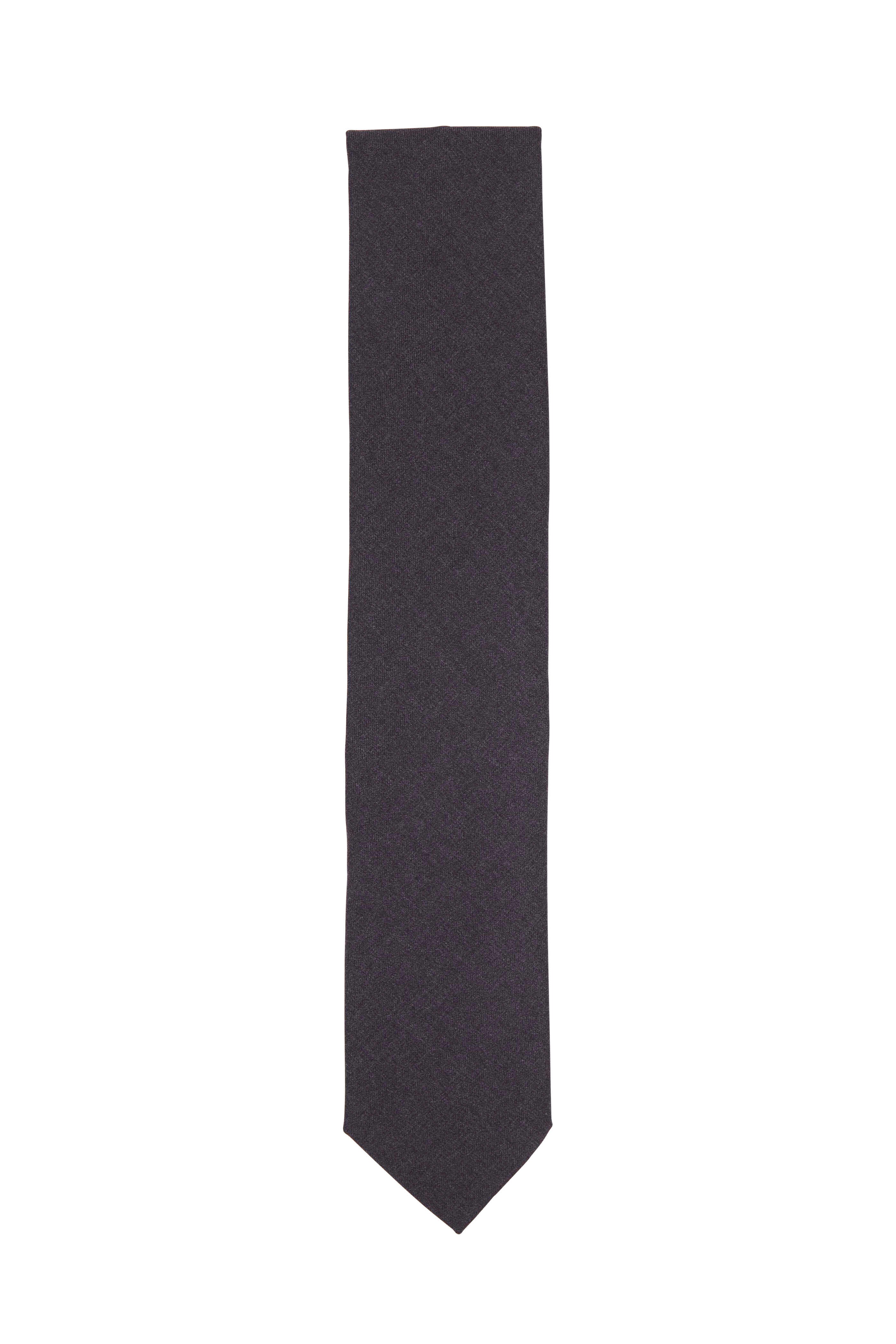 Charcoal Woven Wool Tie - DION