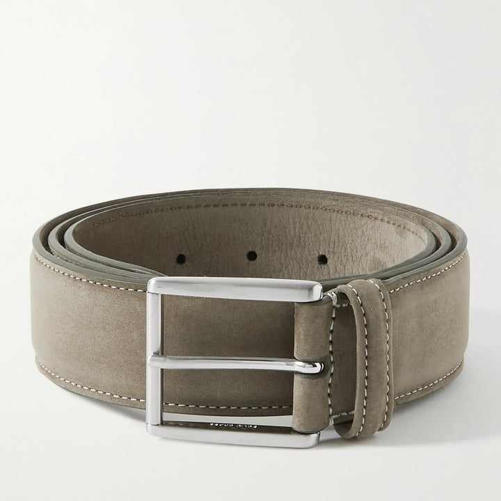 Taupe Nubuck Soft Suede Leather Belt - Anderson's
