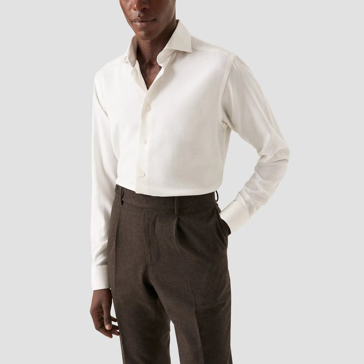 White Royal Oxford Merino Wool Slim Fit Shirt - ETON