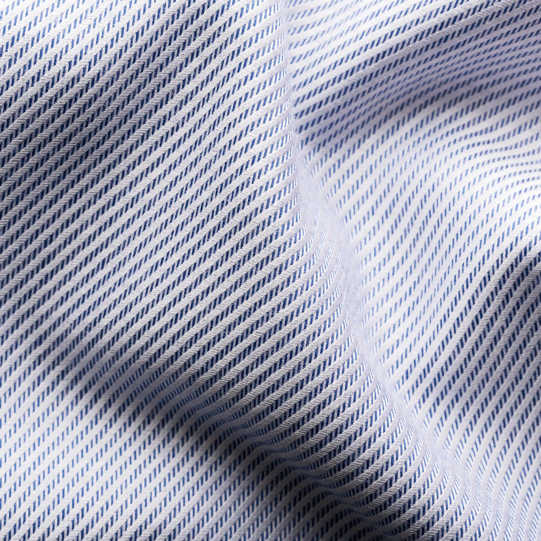 Navy Blue Twill Cotton-Tencel Slim Fit Shirt - ETON