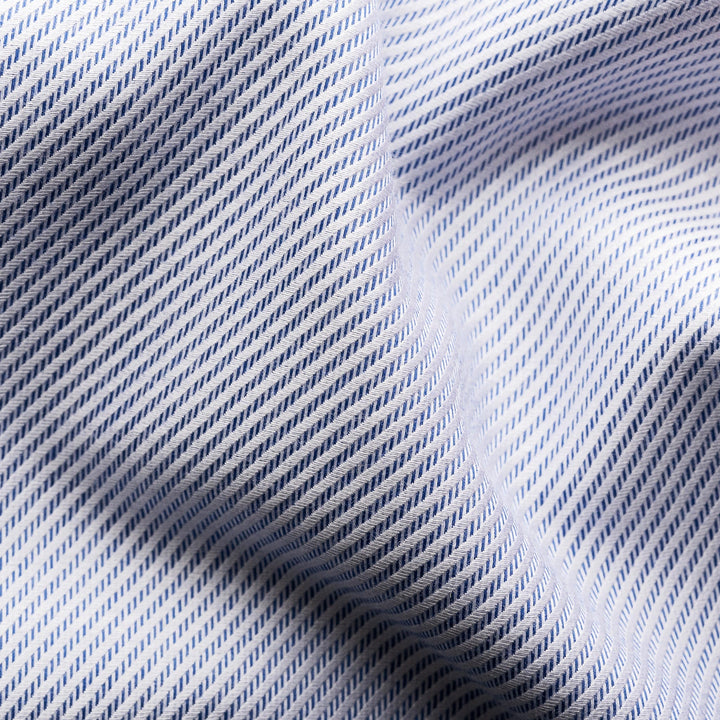 Navy Blue Twill Cotton-Tencel Slim Fit Shirt - ETON