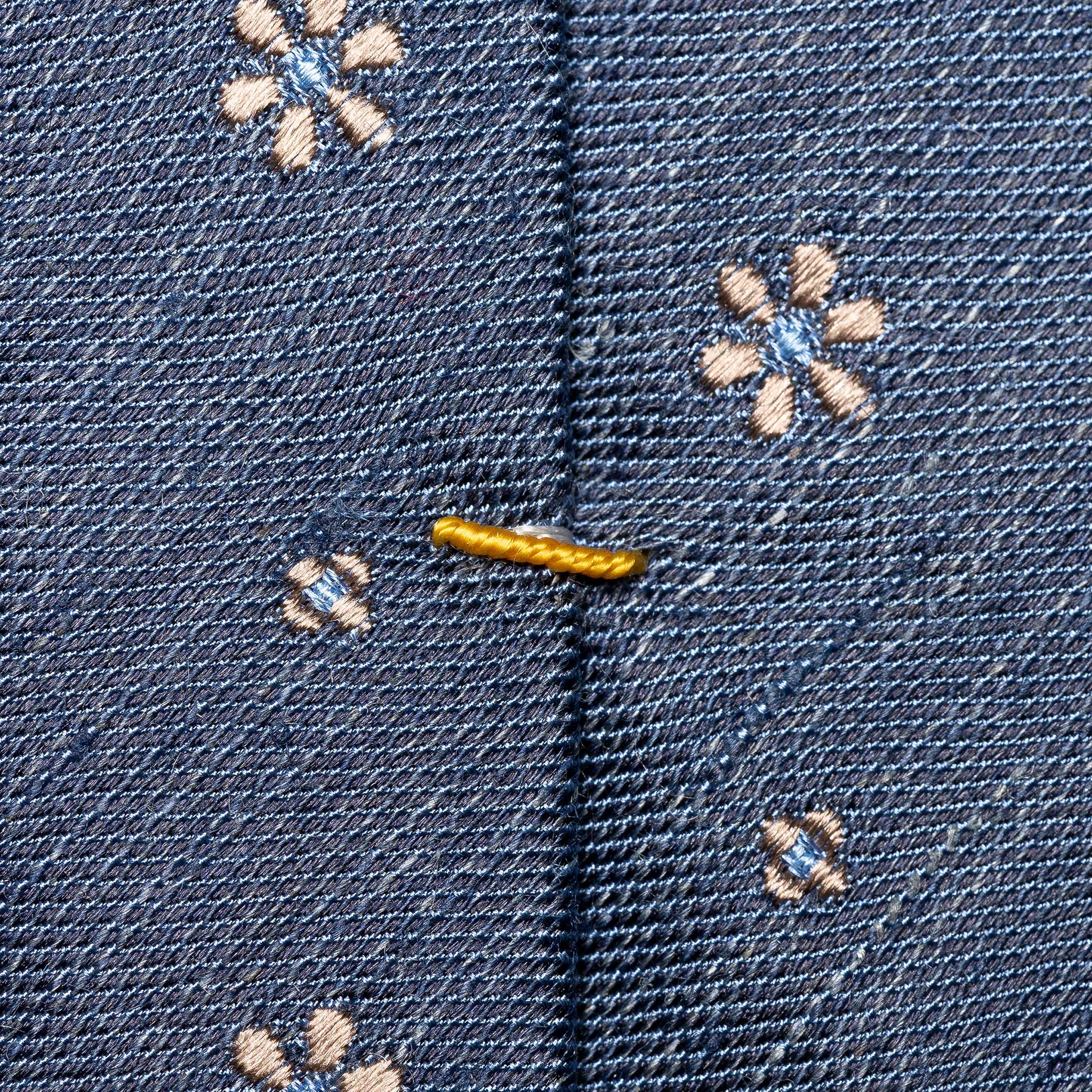 Mid Blue Floral Silk-Linen Tie - ETON