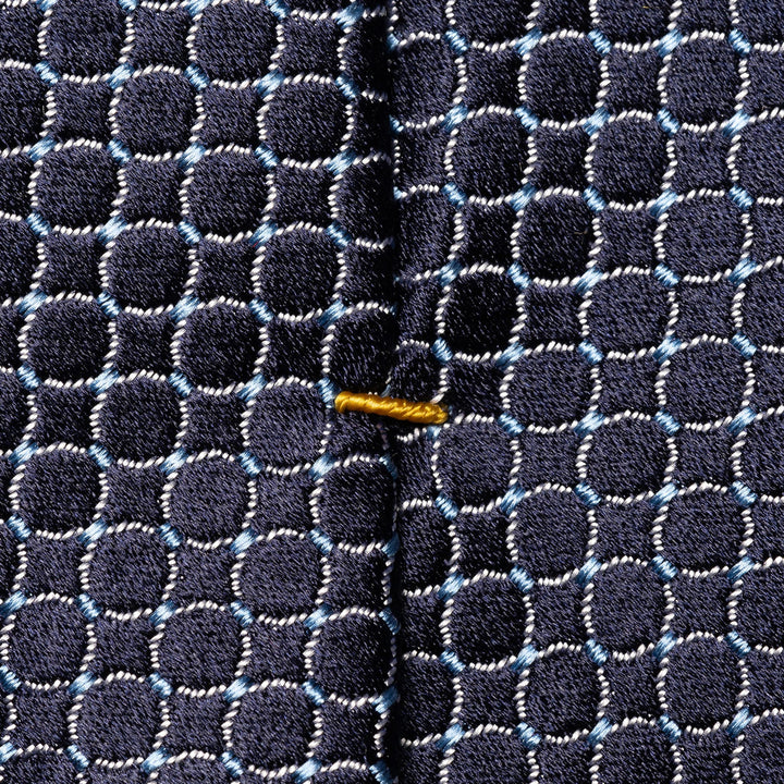 Navy Blue Geometric Pattern Silk Tie - ETON