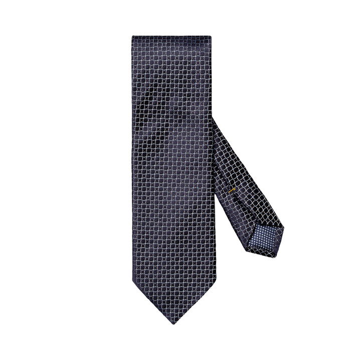Navy Blue Geometric Pattern Silk Tie - ETON