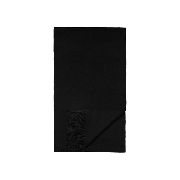 Black Herringbone Merino Wool Scarf - ETON