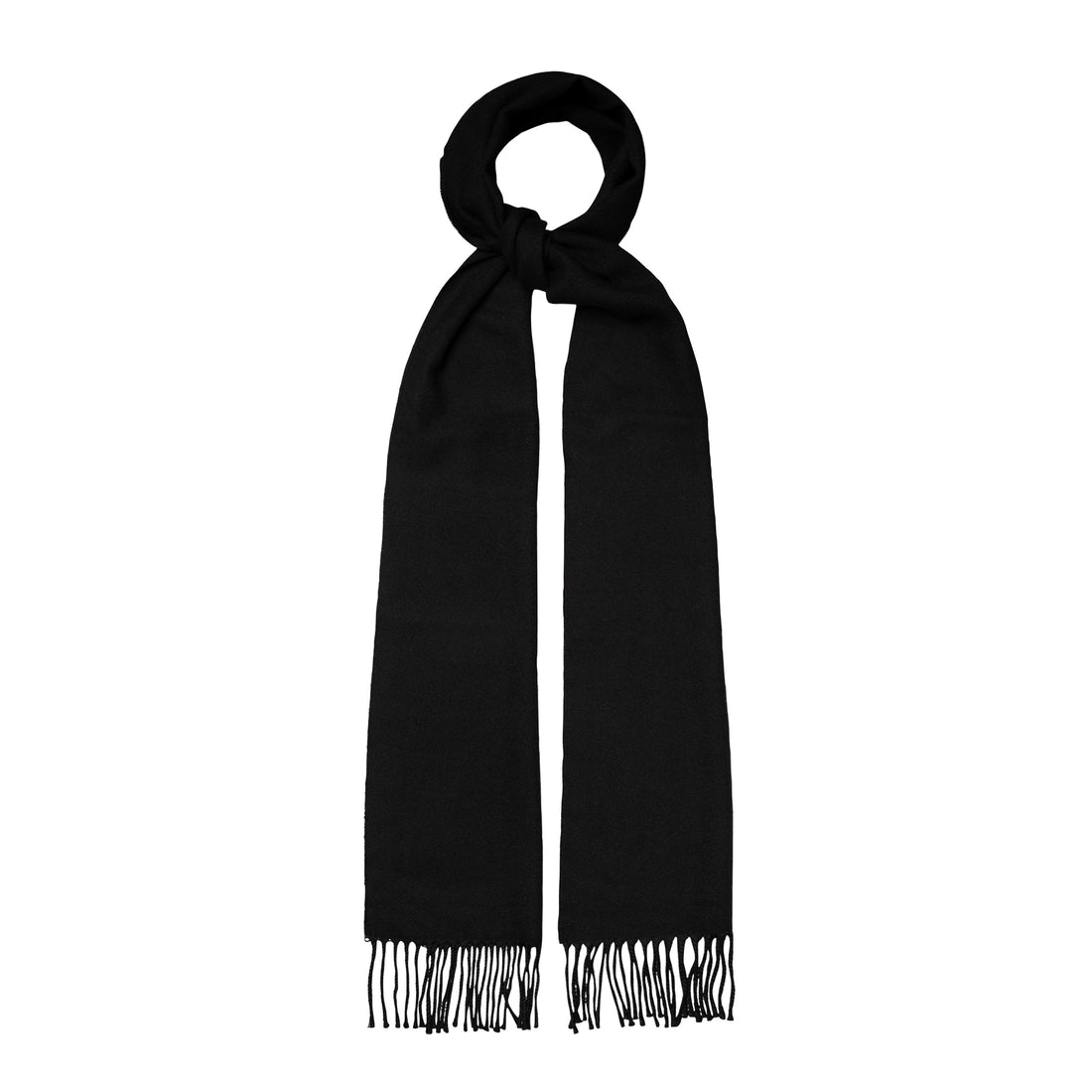 Black Herringbone Merino Wool Scarf - ETON