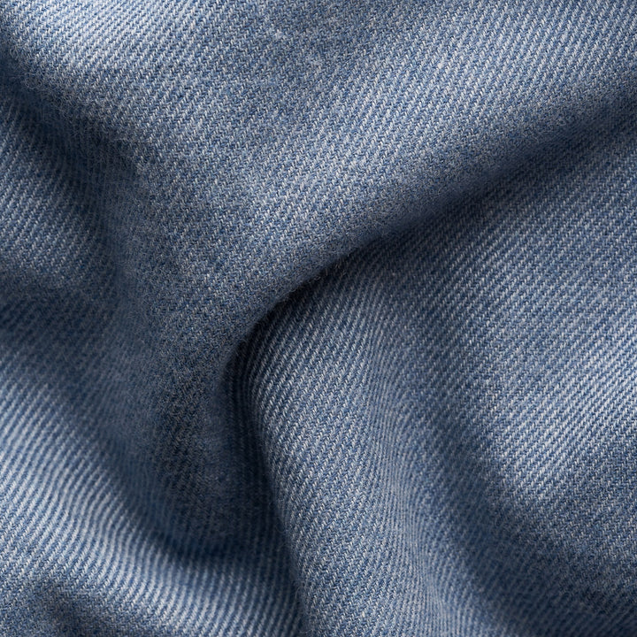 Blue Solid Cotton Flannel Slim Fit Shirt - ETON