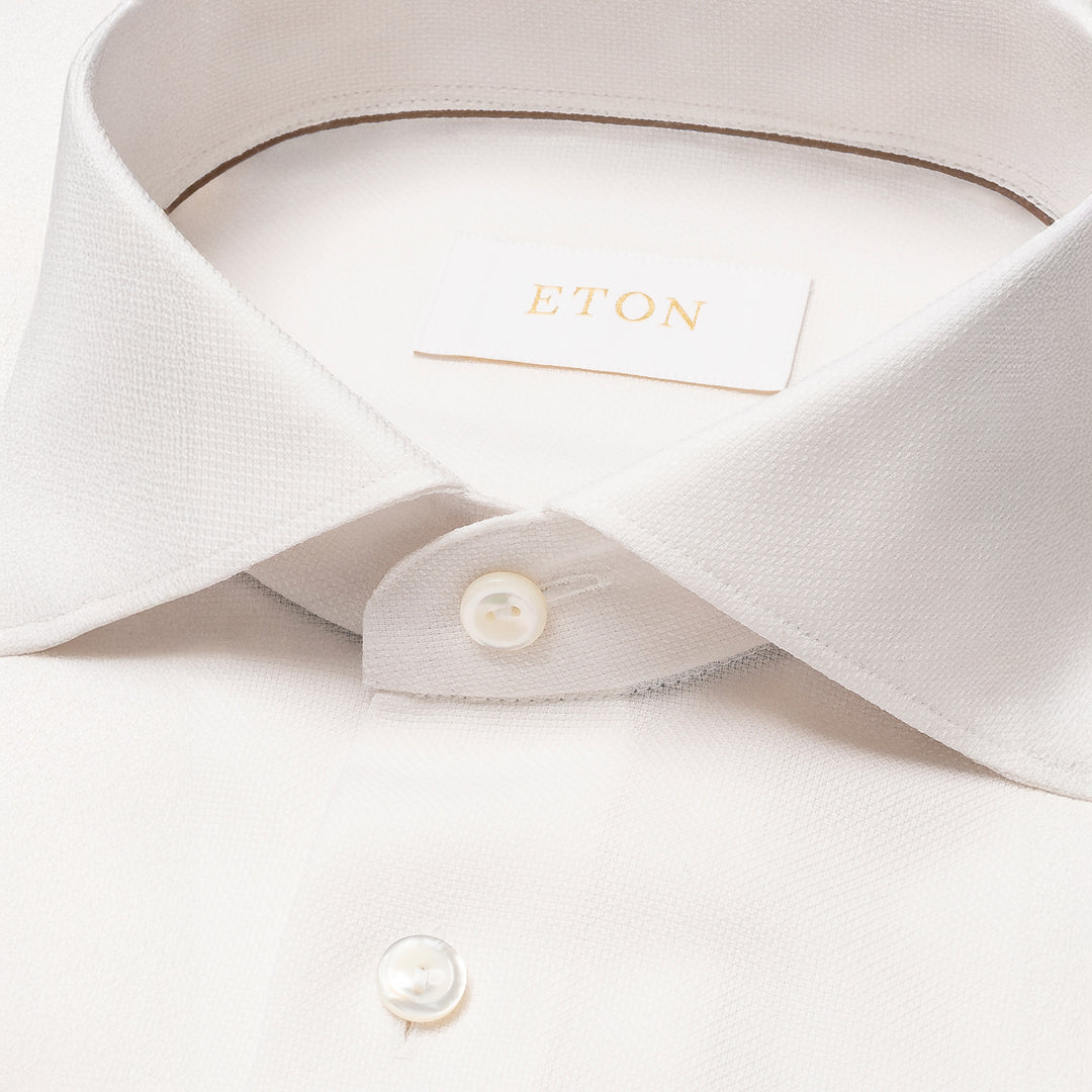White Royal Oxford Merino Wool Slim Fit Shirt - ETON