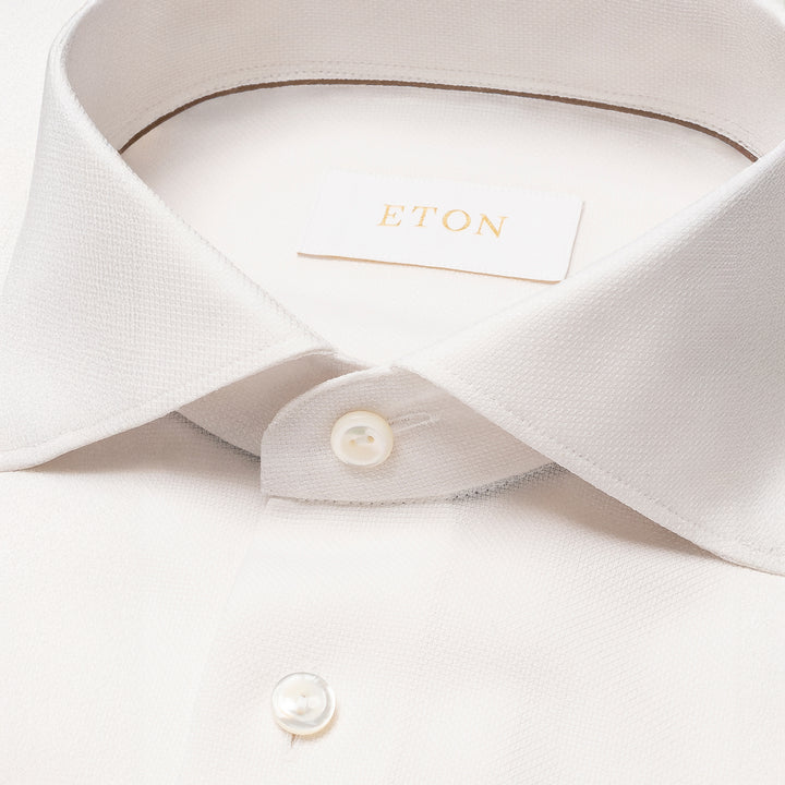 White Royal Oxford Merino Wool Slim Fit Shirt - ETON
