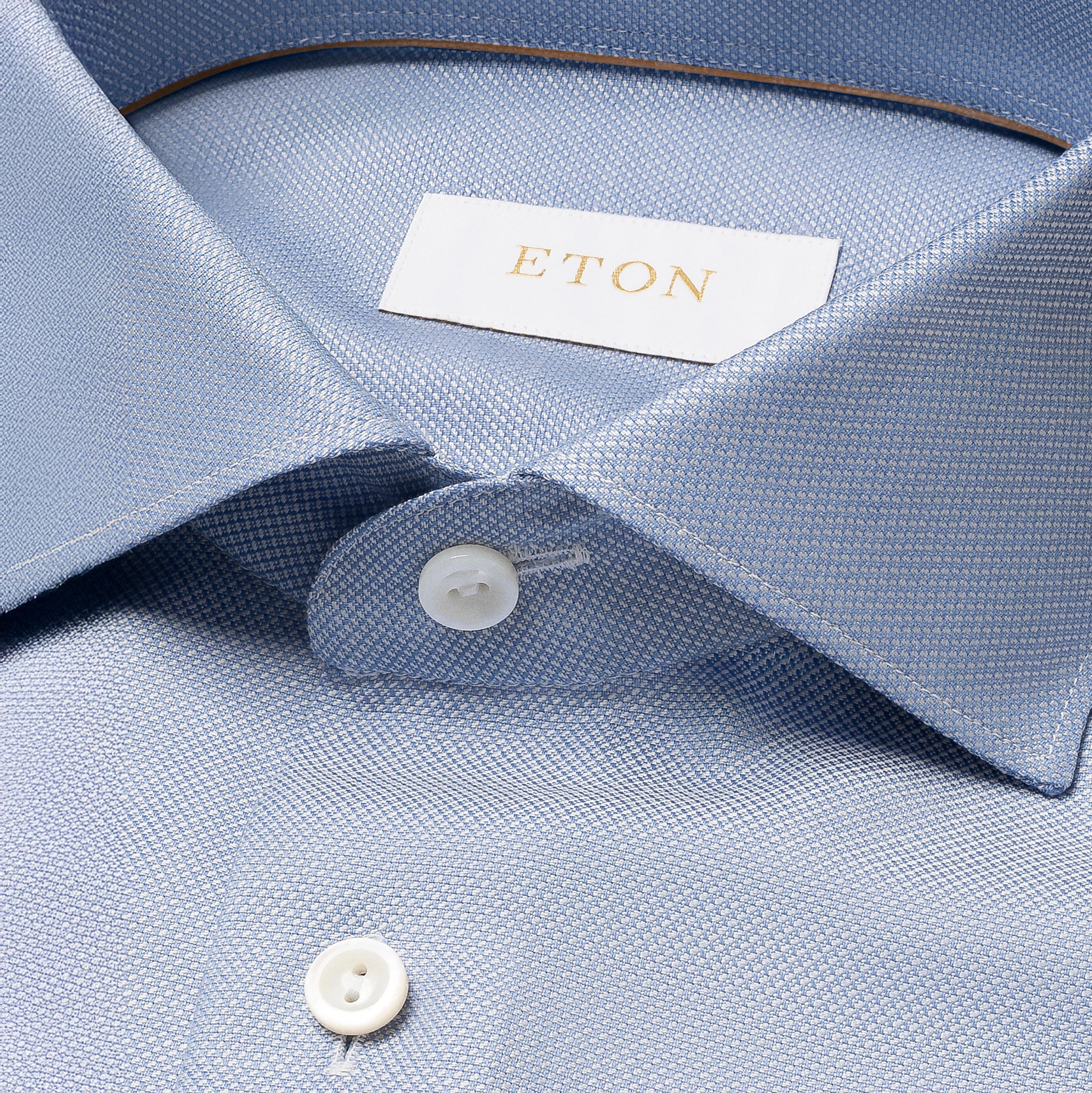 Light Blue Royal Oxford Merino Wool Slim Fit Shirt - ETON