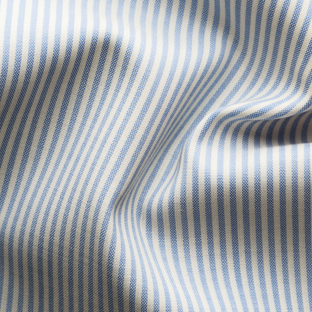 Light Blue Bengal Stripe Merino Wool Contemporary Fit Shirt - ETON - Boutique Jacques International