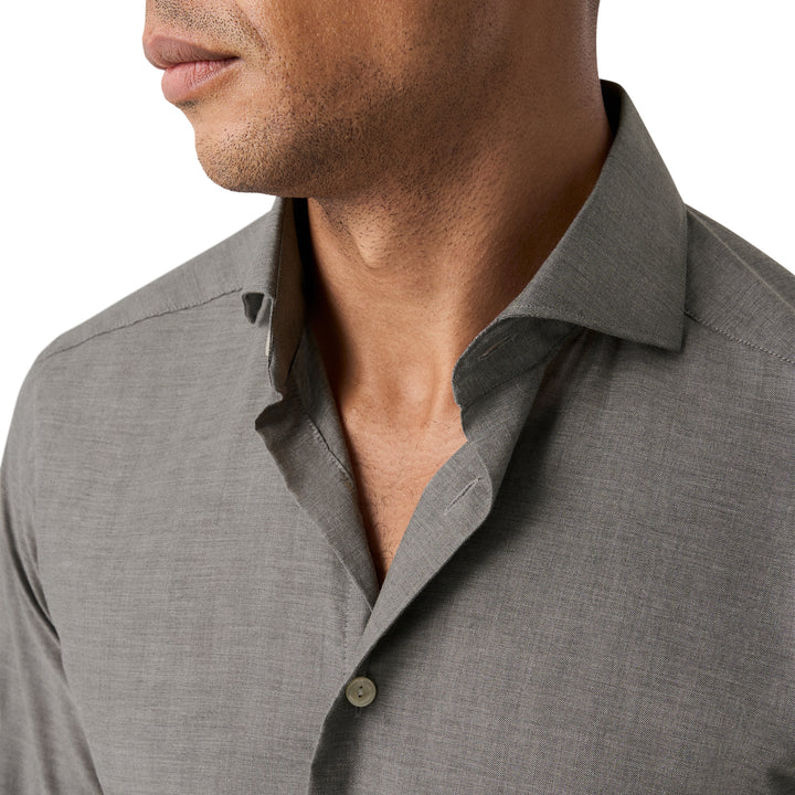 Mid Gray Light Weight Flannel Slim Fit Shirt - ETON