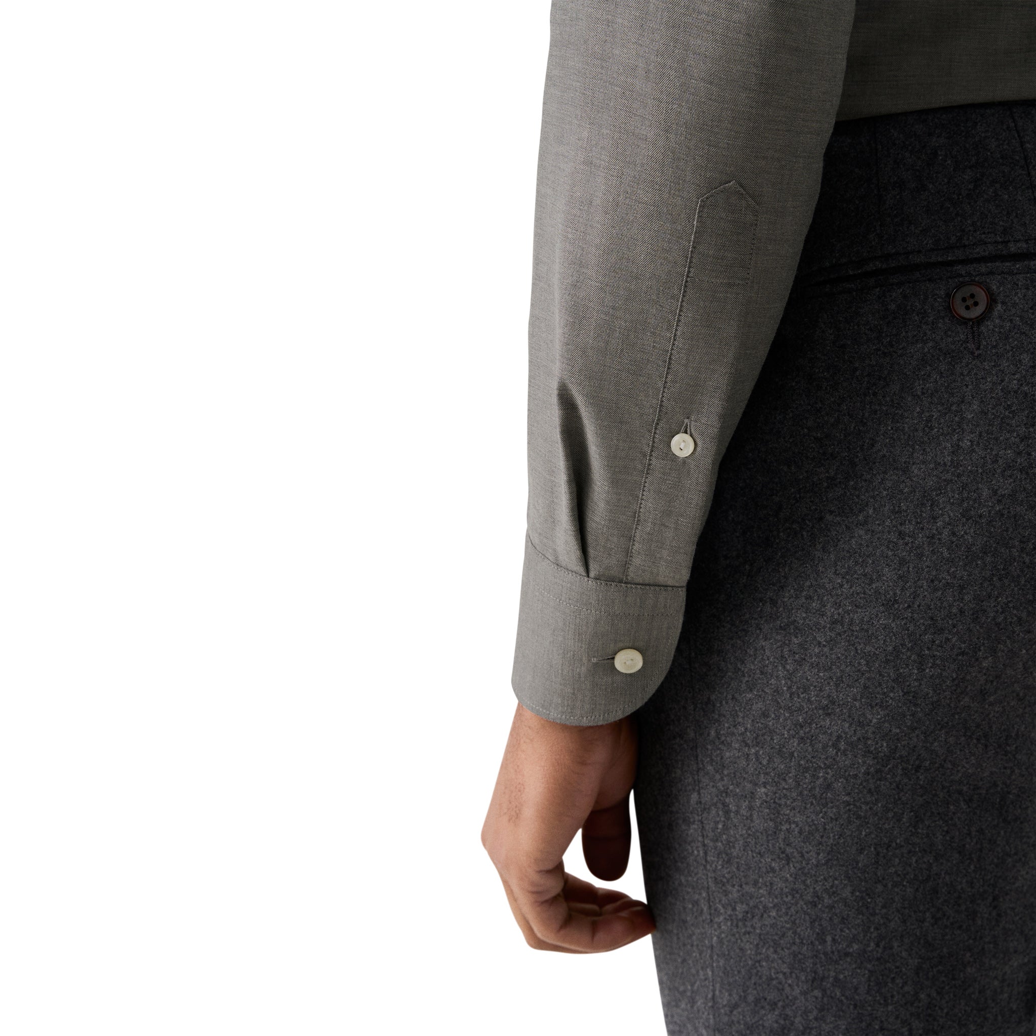 Mid Gray Light Weight Flannel Slim Fit Shirt - ETON
