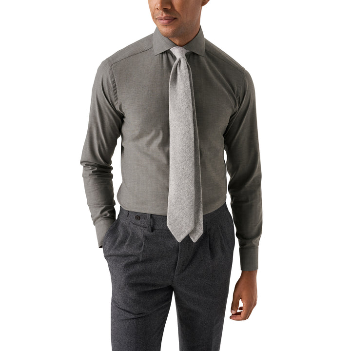 Mid Gray Light Weight Flannel Slim Fit Shirt - ETON