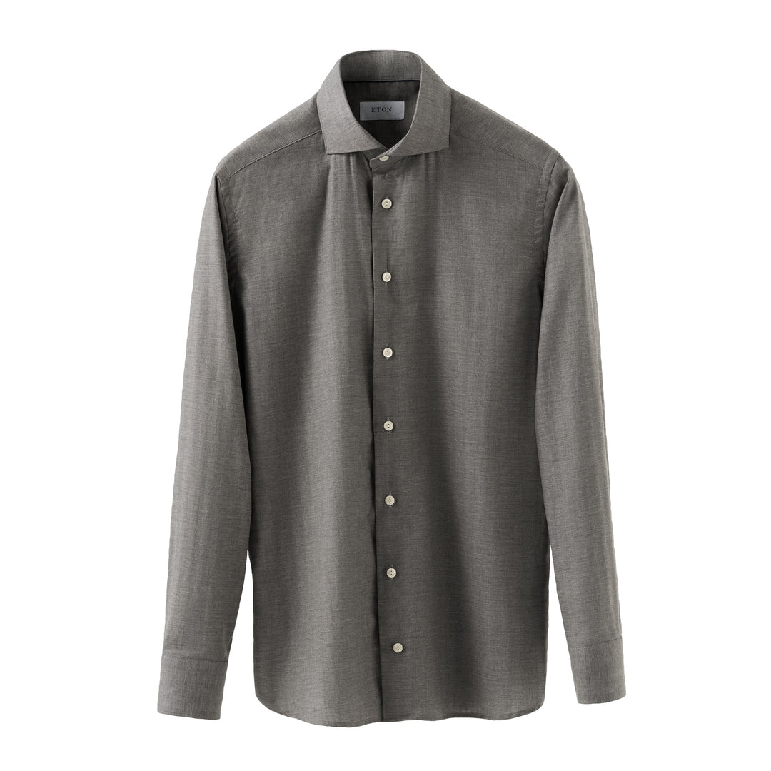 Mid Gray Light Weight Flannel Slim Fit Shirt - ETON