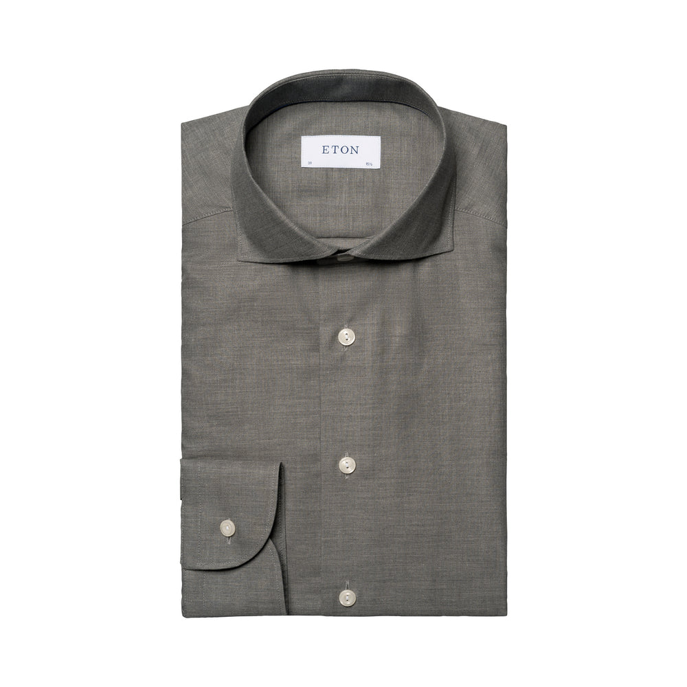 Mid Gray Light Weight Flannel Slim Fit Shirt - ETON