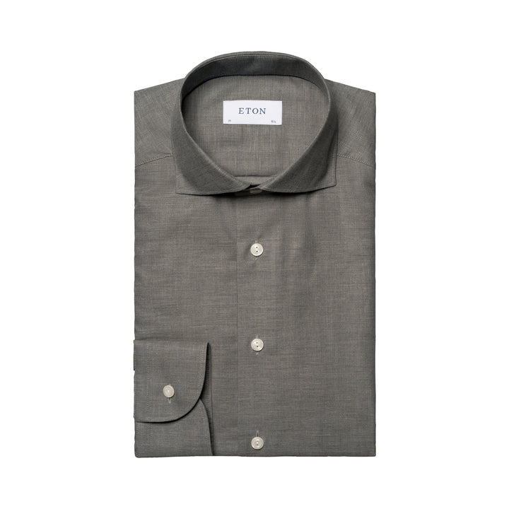 Mid Gray Light Weight Flannel Slim Fit Shirt - ETON