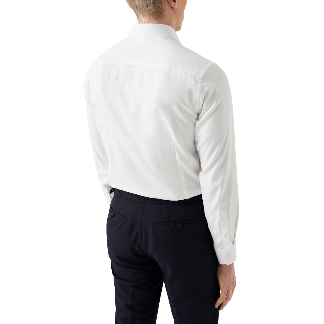 White Mélange Semi-Solid Fine Twill Slim Fit Shirt - ETON - Boutique Jacques International