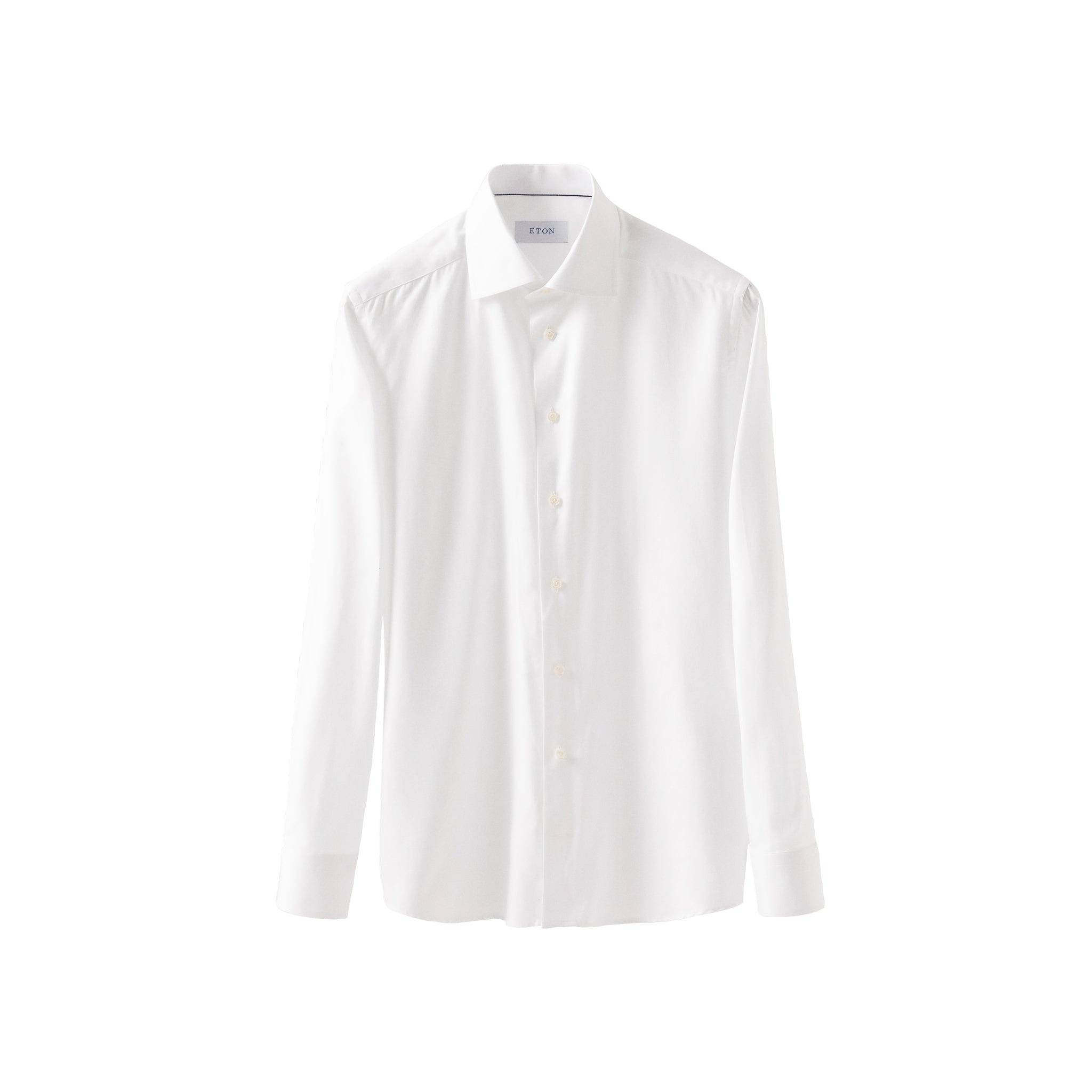 White Mélange Semi-Solid Fine Twill Slim Fit Shirt - ETON - Boutique Jacques International