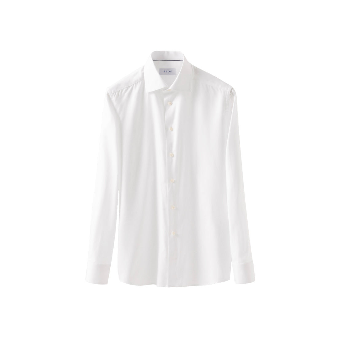 White Mélange Semi-Solid Fine Twill Slim Fit Shirt - ETON - Boutique Jacques International