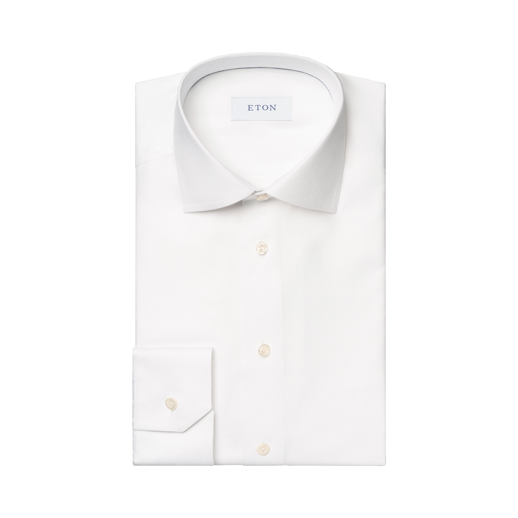 White Mélange Semi-Solid Fine Twill Contemporary Fit Shirt - ETON