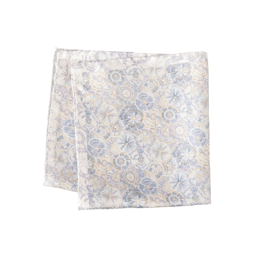 White Fireworks Motif Silk Pocket Square - ETON - Boutique Jacques International
