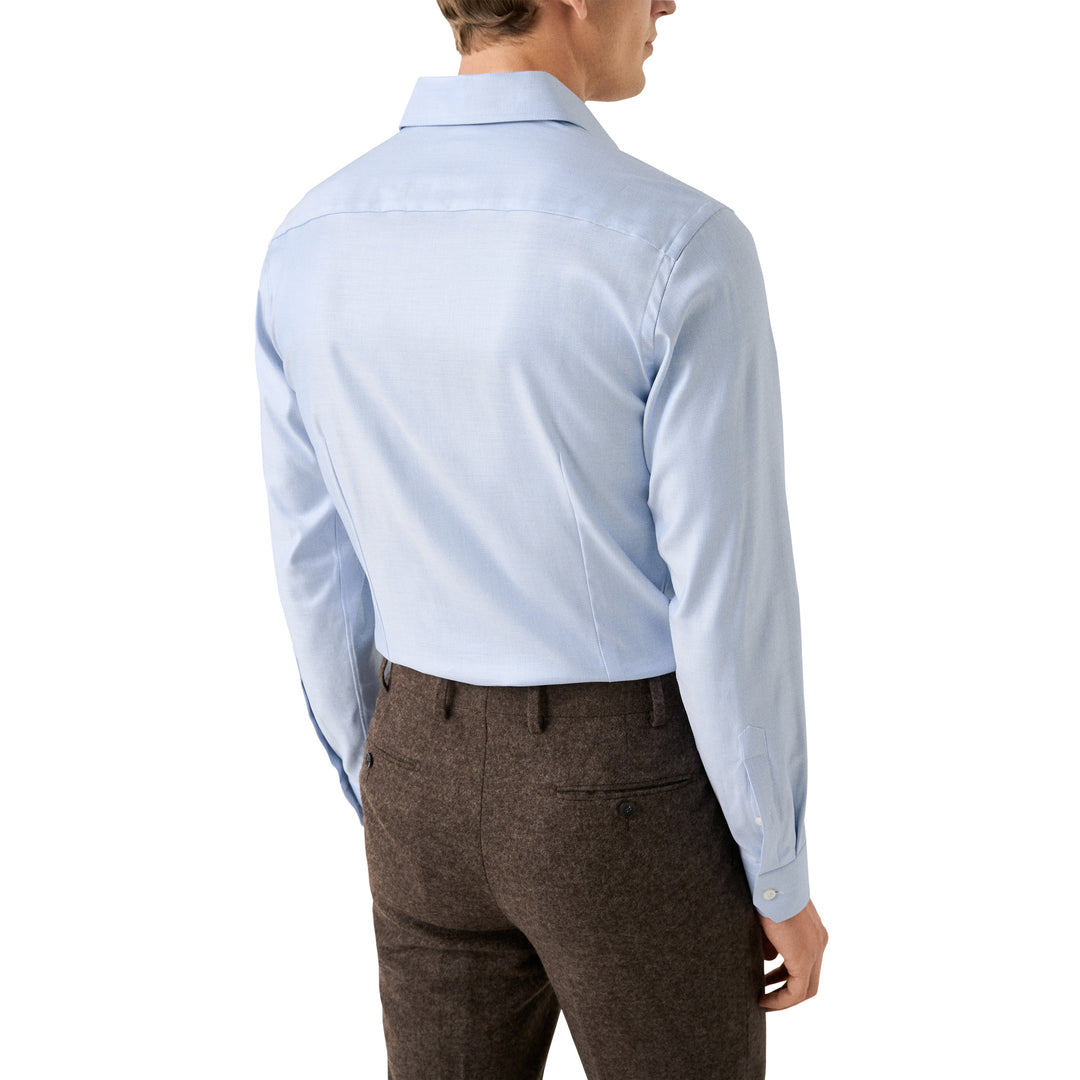 Light Blue Mélange Cotton-Tencel Lyocell Contemporary Fit Shirt - ETON