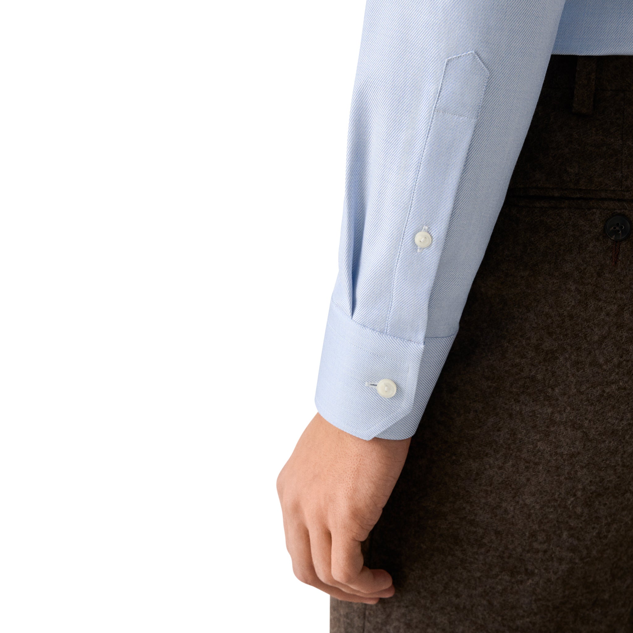 Light Blue Mélange Cotton-Tencel Lyocell Contemporary Fit Shirt - ETON