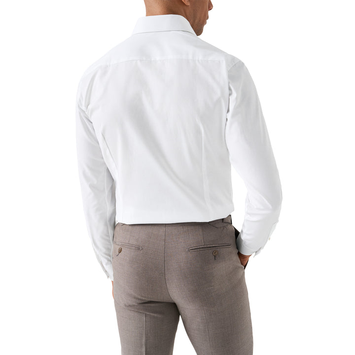 White Semi-Solid Signature Dobby Slim Fit Shirt - ETON
