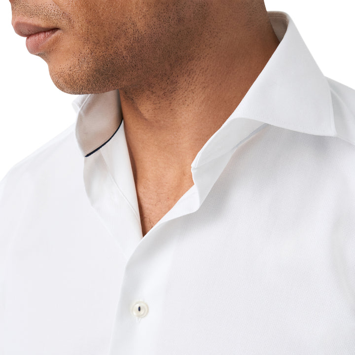 White Semi-Solid Signature Dobby Slim Fit Shirt - ETON