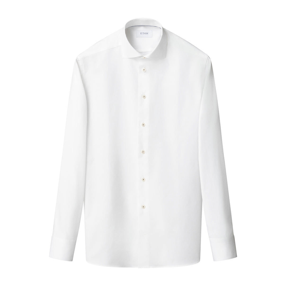 White Semi-Solid Signature Dobby Slim Fit Shirt - ETON