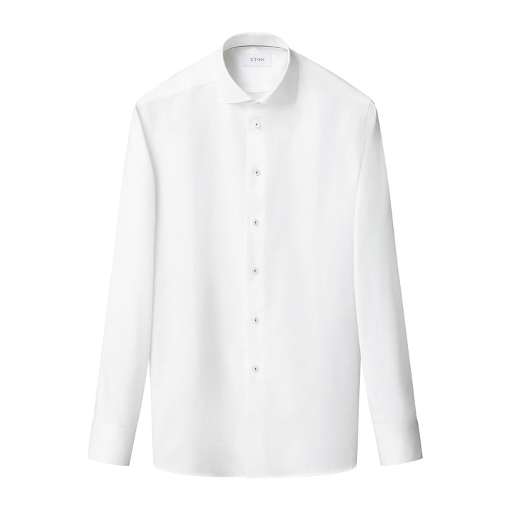 White Semi-Solid Signature Dobby Slim Fit Shirt - ETON