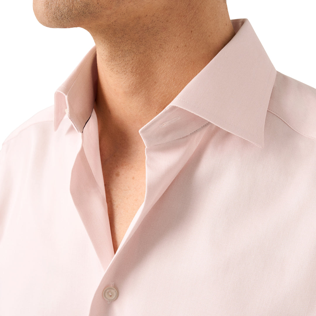 Solid Pink Cotton Tencel-Lyocell Slim Fit Shirt - ETON
