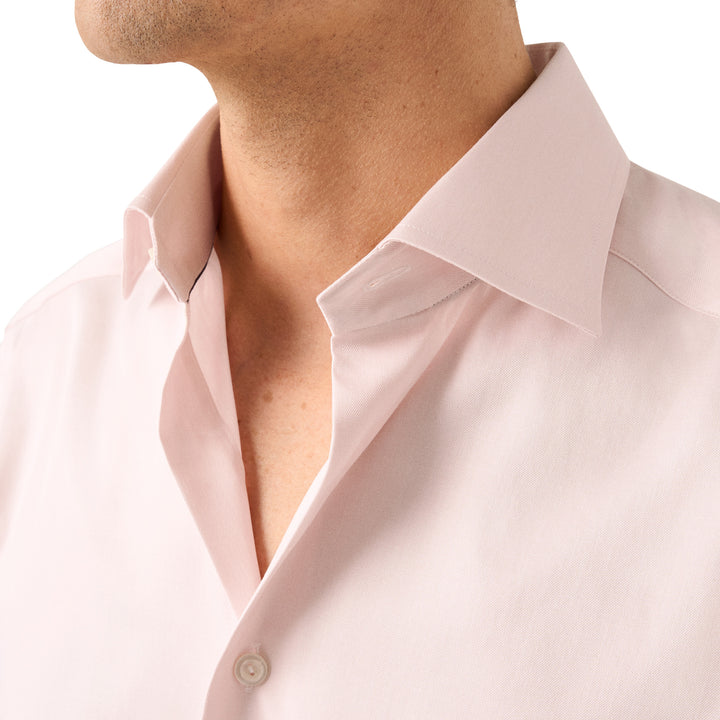 Solid Pink Cotton Tencel-Lyocell Slim Fit Shirt - ETON