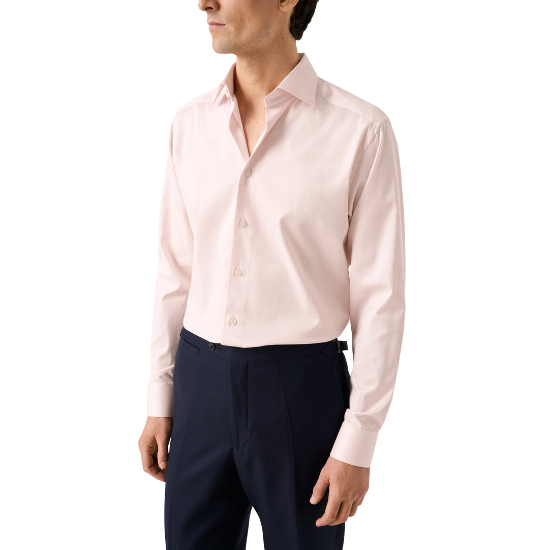 Solid Pink Cotton Tencel-Lyocell Slim Fit Shirt - ETON