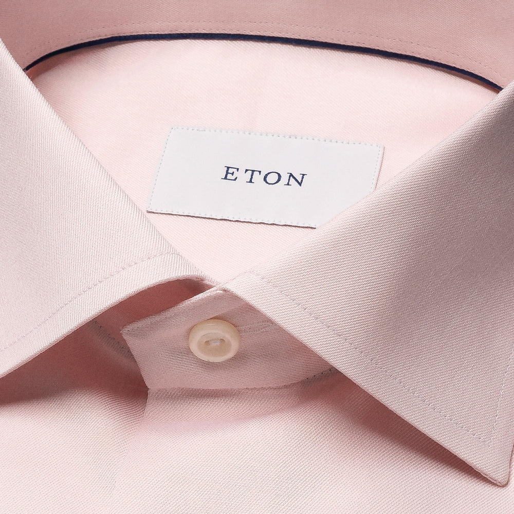 Solid Pink Cotton Tencel-Lyocell Slim Fit Shirt - ETON