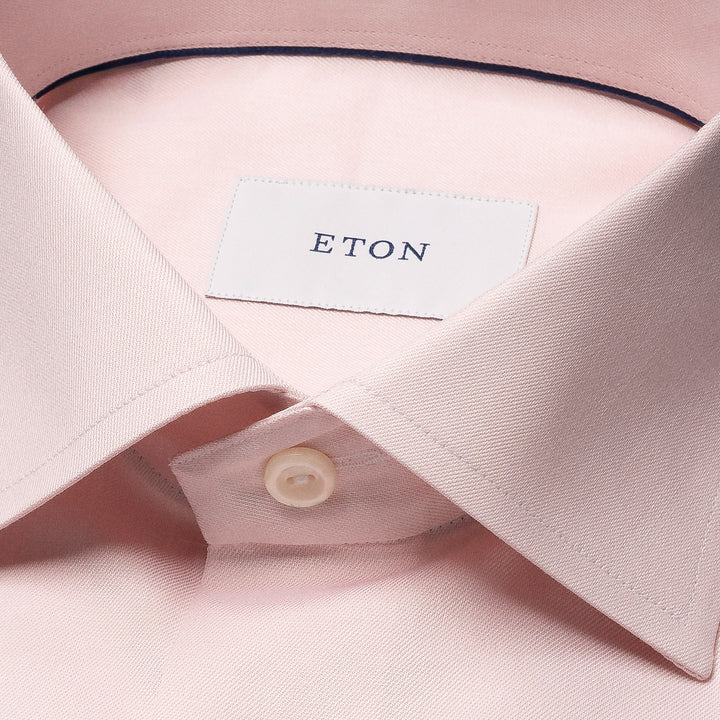 Solid Pink Cotton Tencel-Lyocell Slim Fit Shirt - ETON
