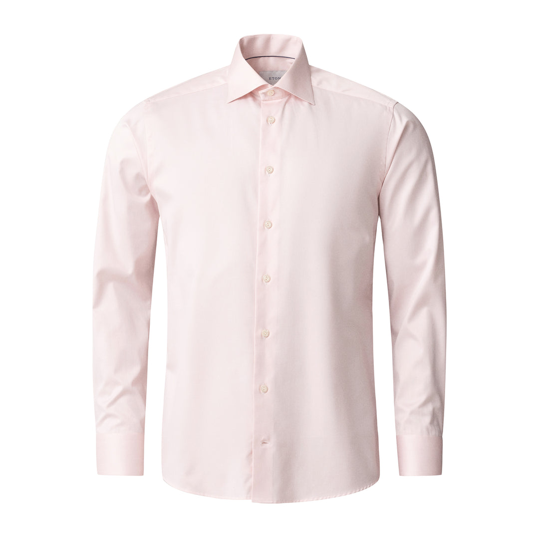 Solid Pink Cotton Tencel-Lyocell Slim Fit Shirt - ETON