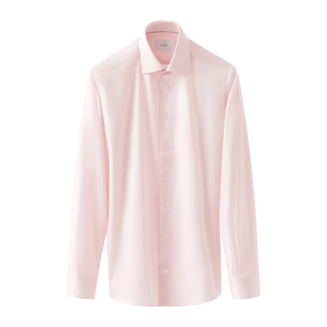 Solid Pink Cotton Tencel-Lyocell Slim Fit Shirt - ETON