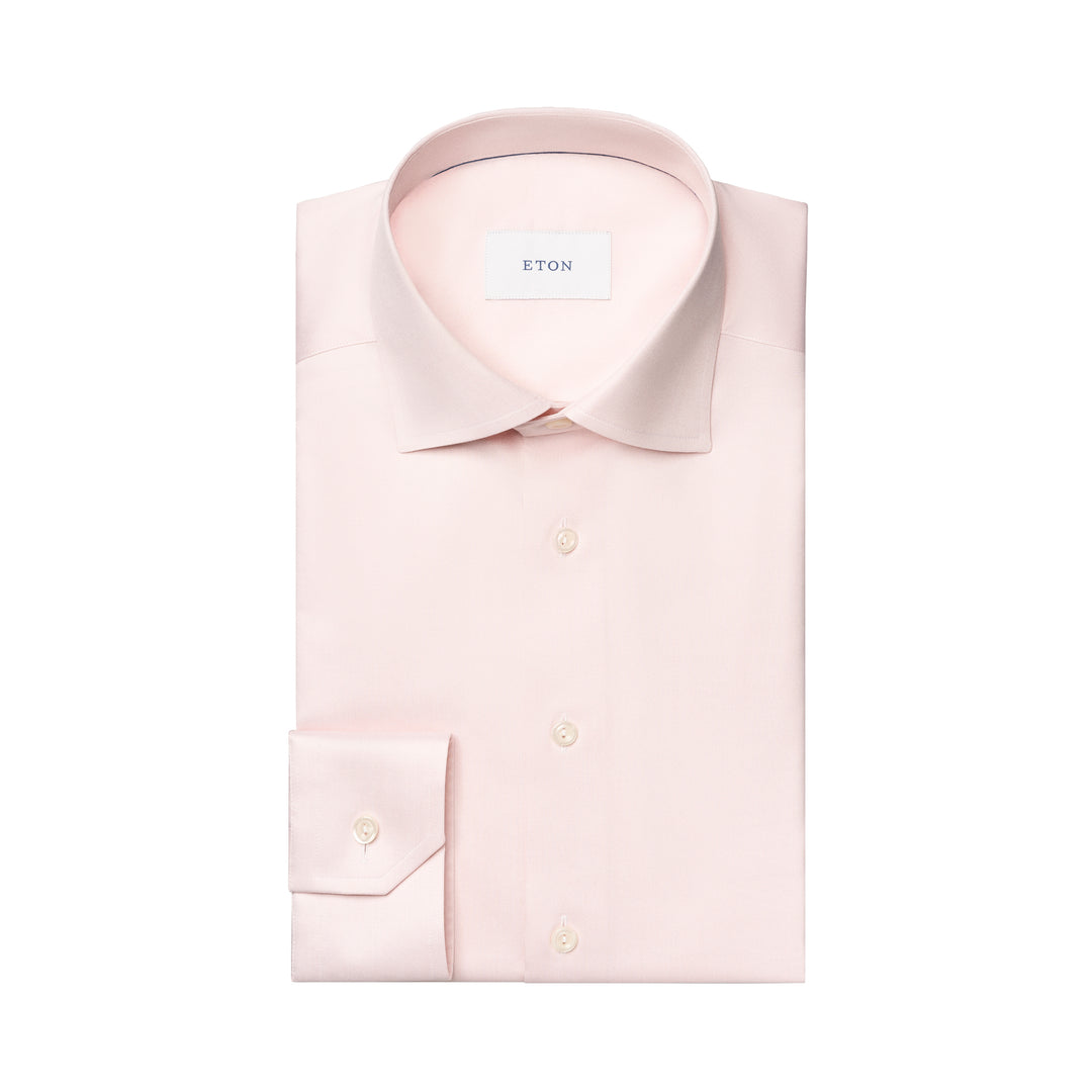 Solid Pink Cotton Tencel-Lyocell Slim Fit Shirt - ETON