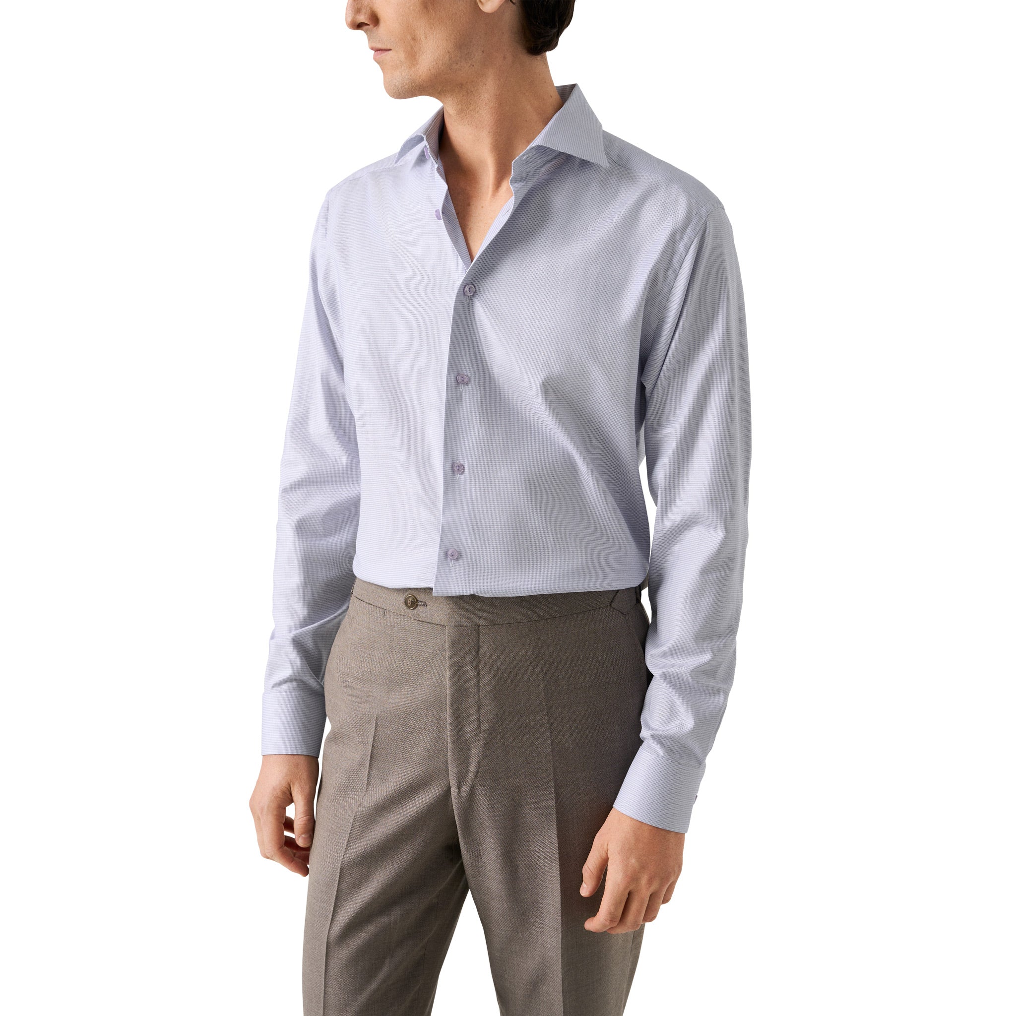 Lavender Semi-Solid Dobby Slim Fit Shirt - ETON