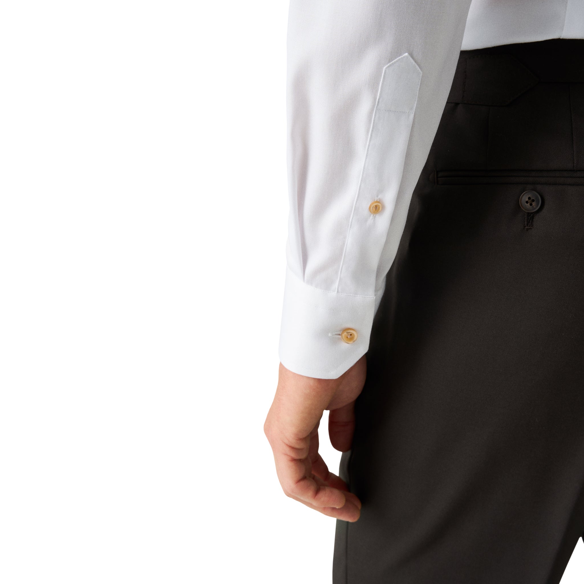 White Solid Beige Effect Signature Twill Slim Fit Shirt - ETON