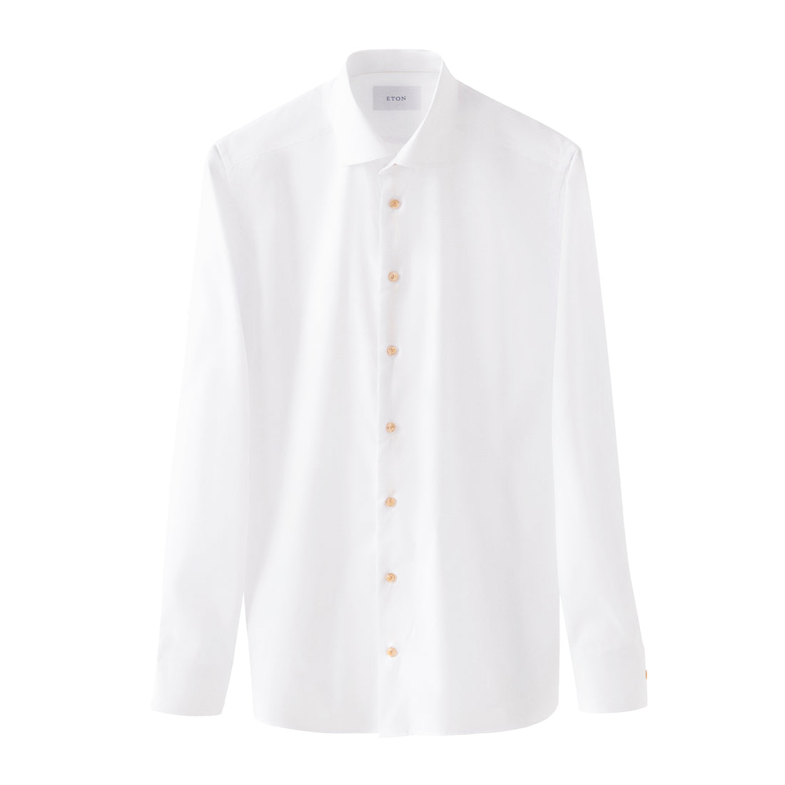White Solid Beige Effect Signature Twill Slim Fit Shirt - ETON